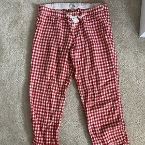 J.Crew Red and White Plaid Pajama Pants